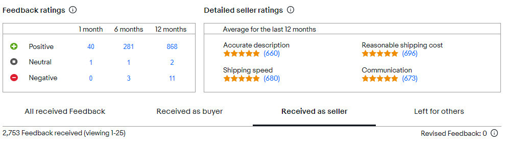 ebay feedback profile example