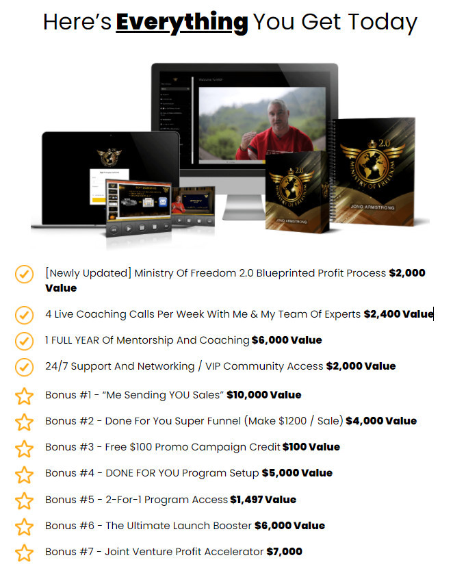 ministry of freedom 2.0 and bonuses