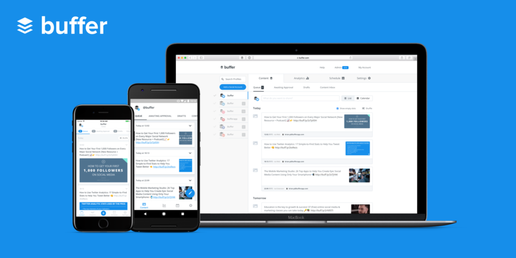Buffer social media post scheduling tool