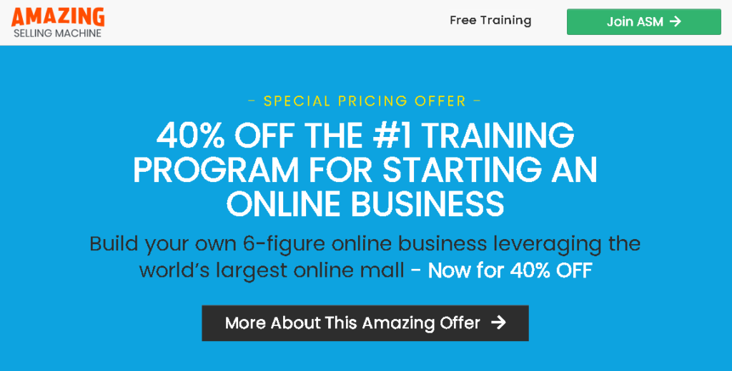 40% off amazing selling machine - special pricing offer  click to get started with free training