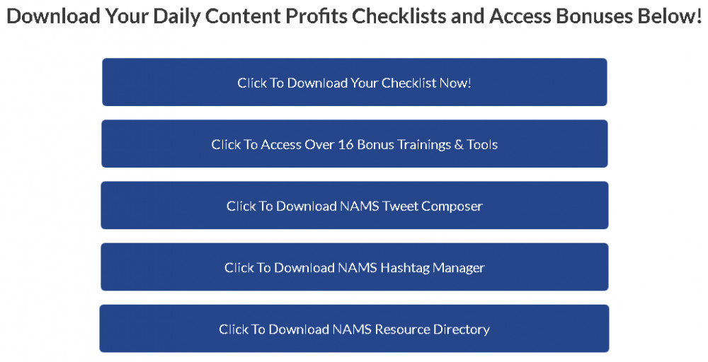 download MYNAMS daily content profits